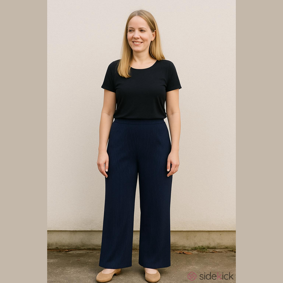 Marla Wynne Pants - Marla Wynne Ottoman-Knit Pants, Size 1X, Inky Blue